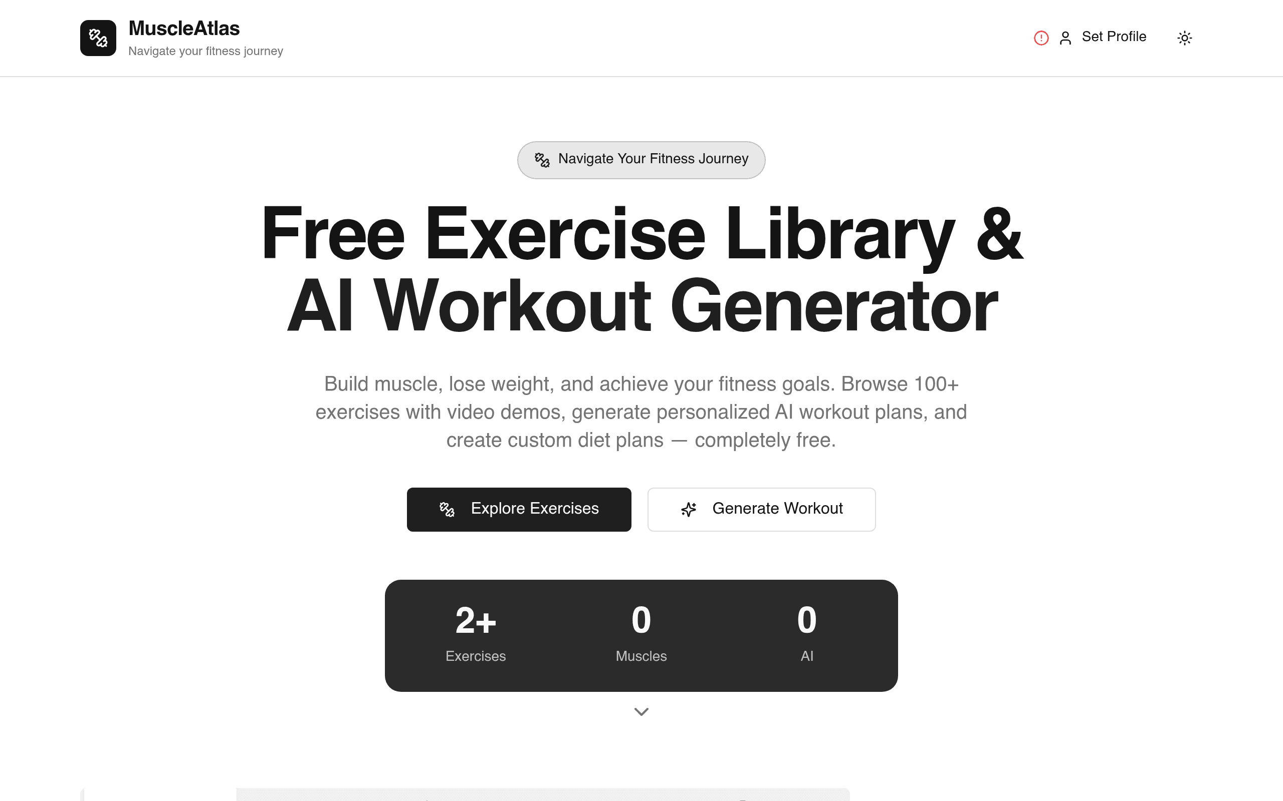 MuscleAtlas fitness platform — workout tracking and training content